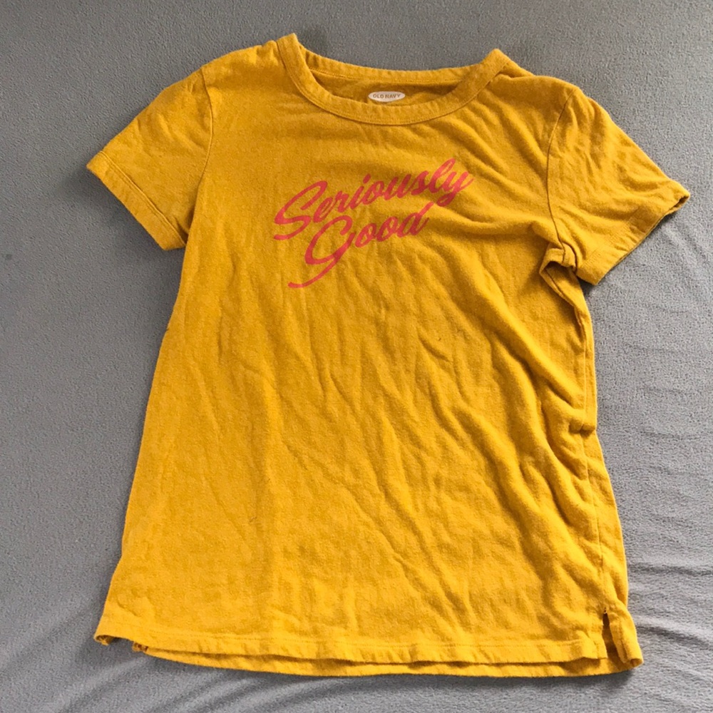 Seriously good. Yellow tee.